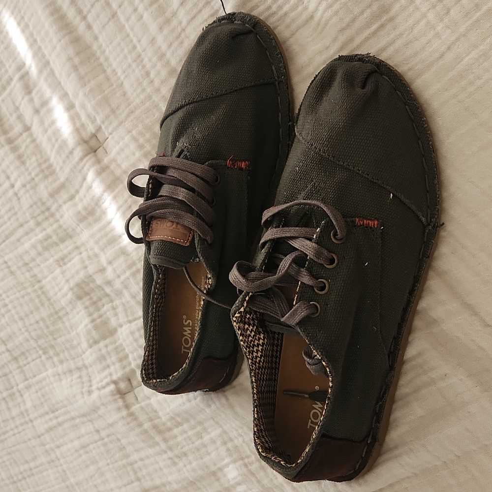 Toms Gray Canvas Shoes Sneakers Men 9